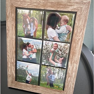 Lot de 6 magnets et cadre bois magnétique 13x18cm